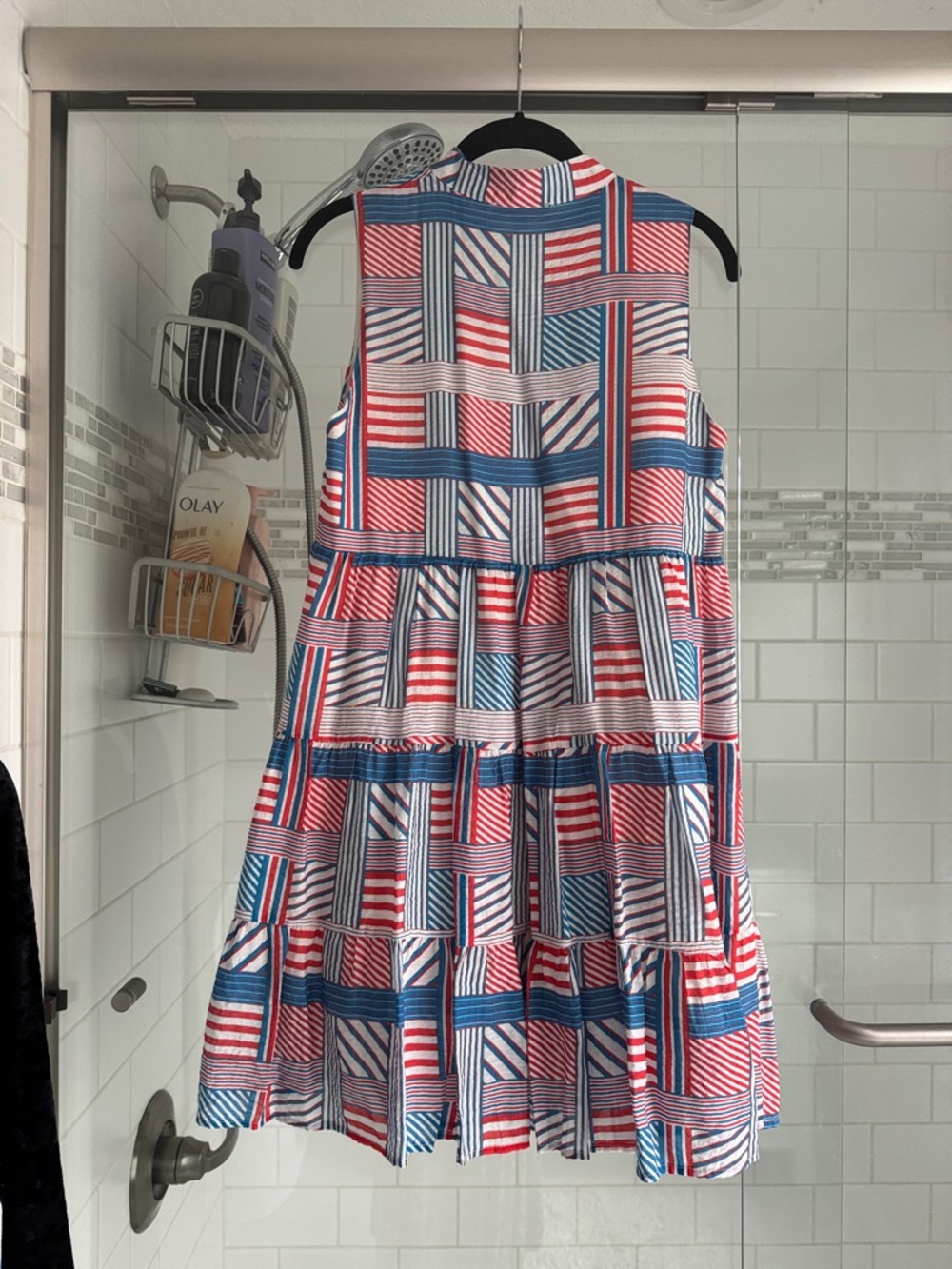 THML Multi-Stripe dress in Blue, Red & White - Picture 5 of 5